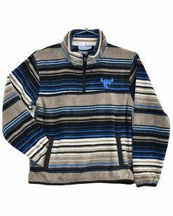 Cowboy Hardware Boys' Serape Stripe Polar Fleece Cadet Quarter Zip Sweatshirt Blue -Cowboy Hardware Shop 2000376430 400 P1