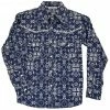 Cowboy Hardware Toddler-Boys' Bandana Print Long Sleeve Snap Western Shirt Navy -Cowboy Hardware Shop 2000376432 410 P1