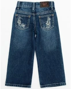 Cowboy Hardware Toddler-Boys' Medium Wash Born To Rope Embroidered Bootcut Jeans Blue -Cowboy Hardware Shop 2000376444 400 P3