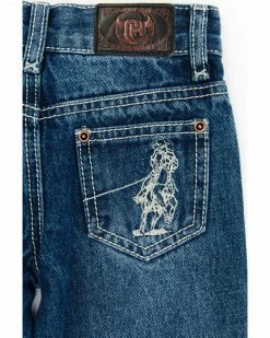 Cowboy Hardware Toddler-Boys' Medium Wash Born To Rope Embroidered Bootcut Jeans Blue -Cowboy Hardware Shop 2000376444 400 P4