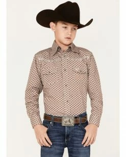 Cowboy Hardware Boys' Rolodex Geo Print Long Sleeve Snap Western Shirt Brown 11 Cowboy Hardware Boys' Rolodex Geo Print Long Sleeve Snap Western Shirt Brown -Cowboy Hardware Shop 2000376459 200 P1 1