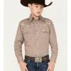 Cowboy Hardware Boys' Rolodex Geo Print Long Sleeve Snap Western Shirt Brown -Cowboy Hardware Shop 2000376459 200 P1