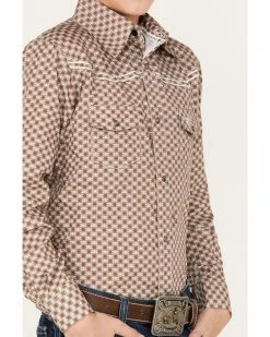 Cowboy Hardware Boys' Rolodex Geo Print Long Sleeve Snap Western Shirt Brown 9 Cowboy Hardware Boys' Rolodex Geo Print Long Sleeve Snap Western Shirt Brown -Cowboy Hardware Shop 2000376459 200 P3