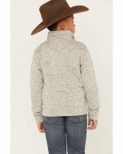 Cowboy Hardware Boys' Embroidered Flag Skull Quarter-Zip Sweatshirt Oatmeal -Cowboy Hardware Shop 2000376467 104 P4