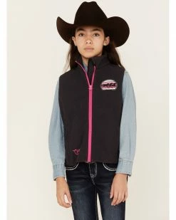 Cowboy Hardware Girls' Black Sunset Triple Horse Vest