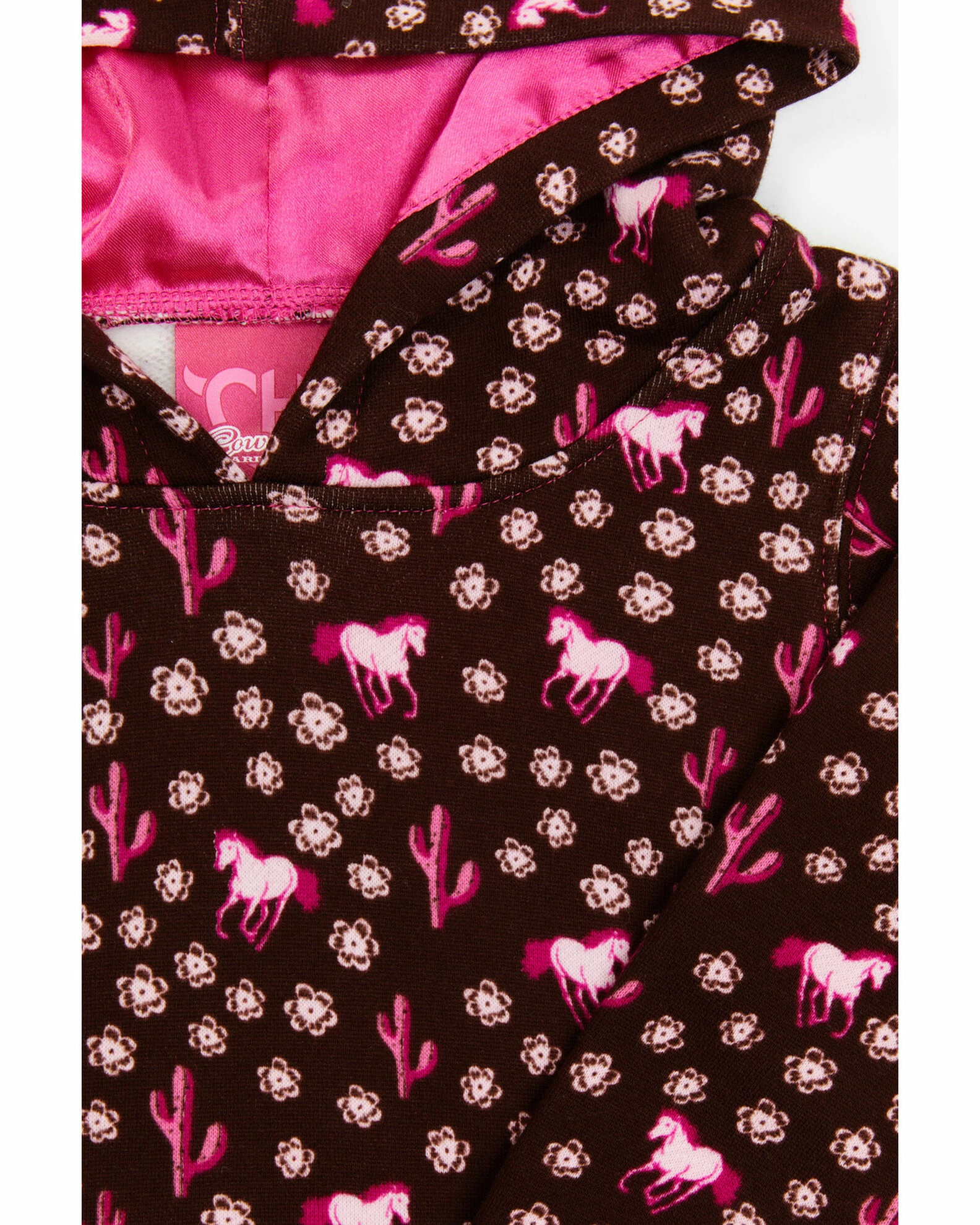 Cowboy Hardware Brown Daisy Rider Print Hooded Sweatshirt For Toddler-Girls' 4 Cowboy Hardware Brown Daisy Rider Print Hooded Sweatshirt For Toddler-Girls' - Image 2