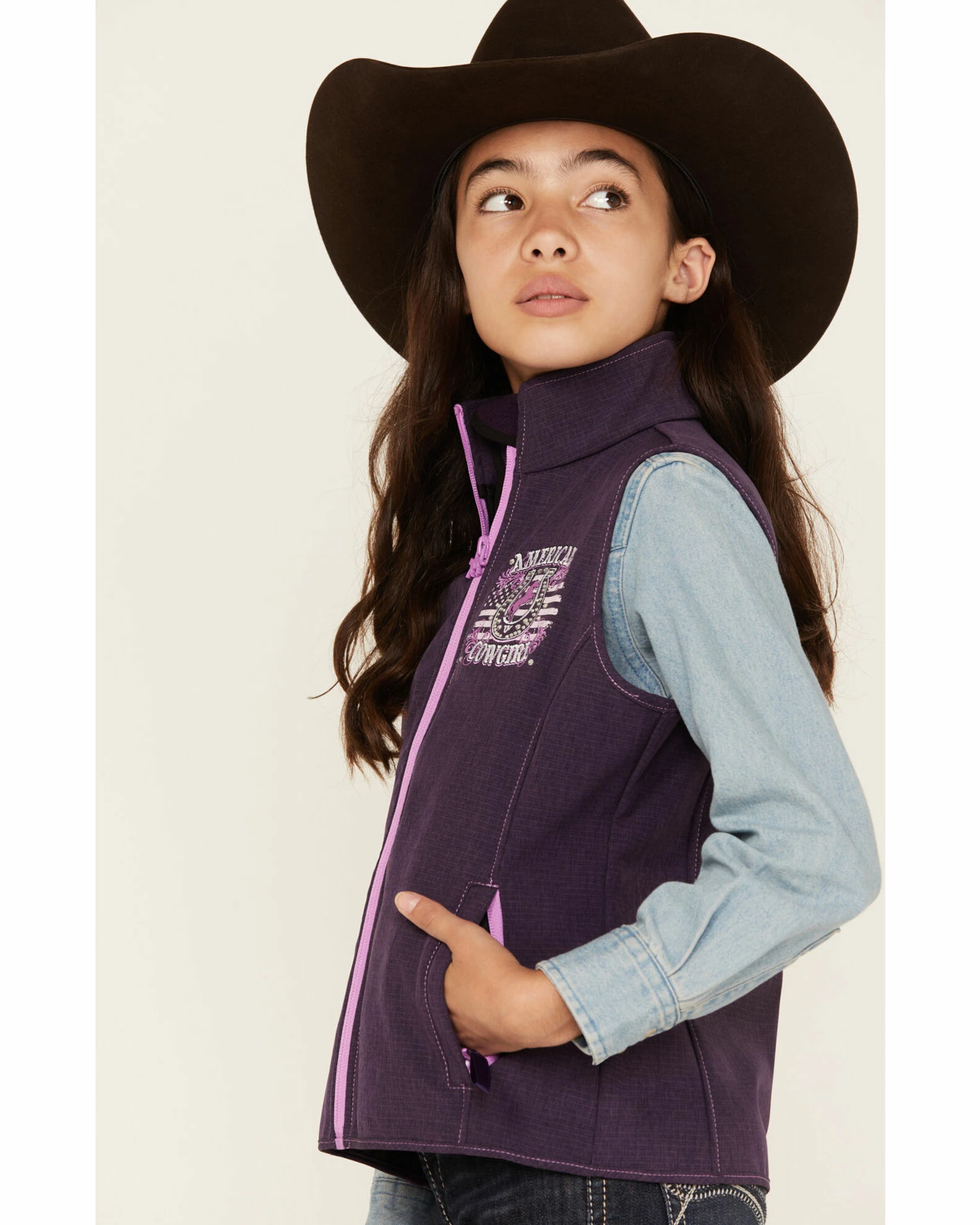 Cowboy Hardware Girls' Purple American Cowgirl Vest 4 Cowboy Hardware Girls' Purple American Cowgirl Vest - Image 2