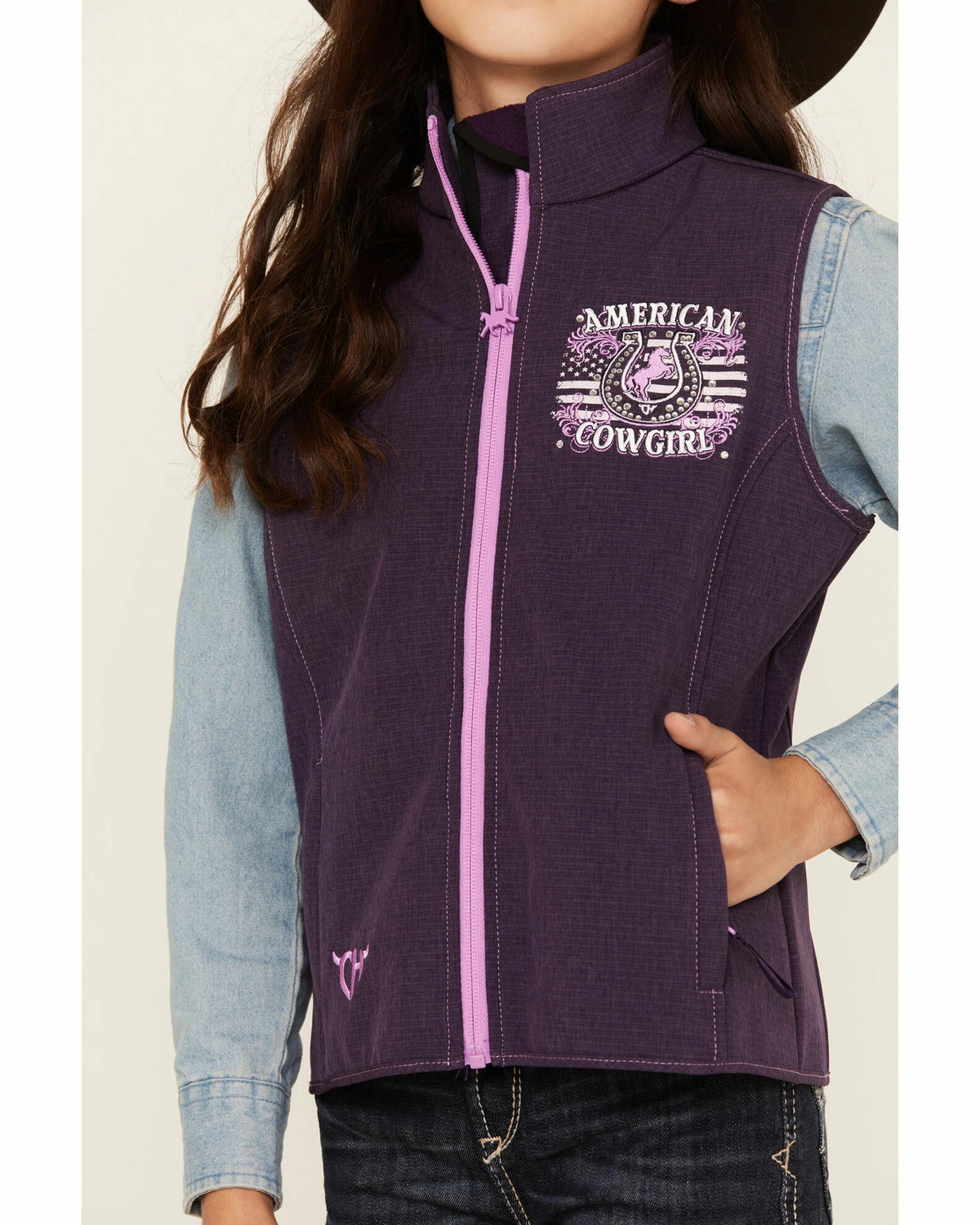 Cowboy Hardware Girls' Purple American Cowgirl Vest 5 Cowboy Hardware Girls' Purple American Cowgirl Vest - Image 3