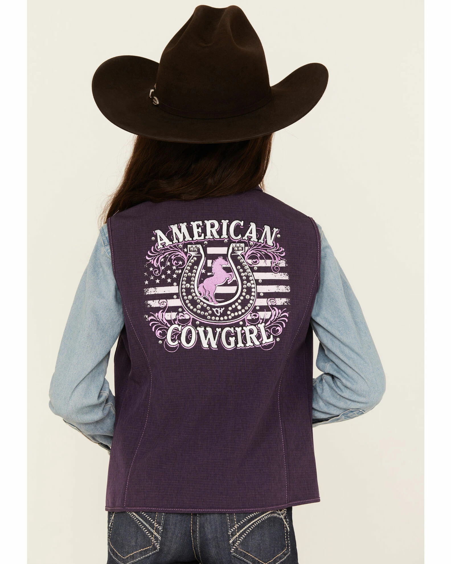 Cowboy Hardware Girls' Purple American Cowgirl Vest 6 Cowboy Hardware Girls' Purple American Cowgirl Vest - Image 4