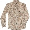Cowboy Hardware Boys' Paisley Print Long Sleeve Snap Western Shirt Cream -Cowboy Hardware Shop 2000376537 110 P1