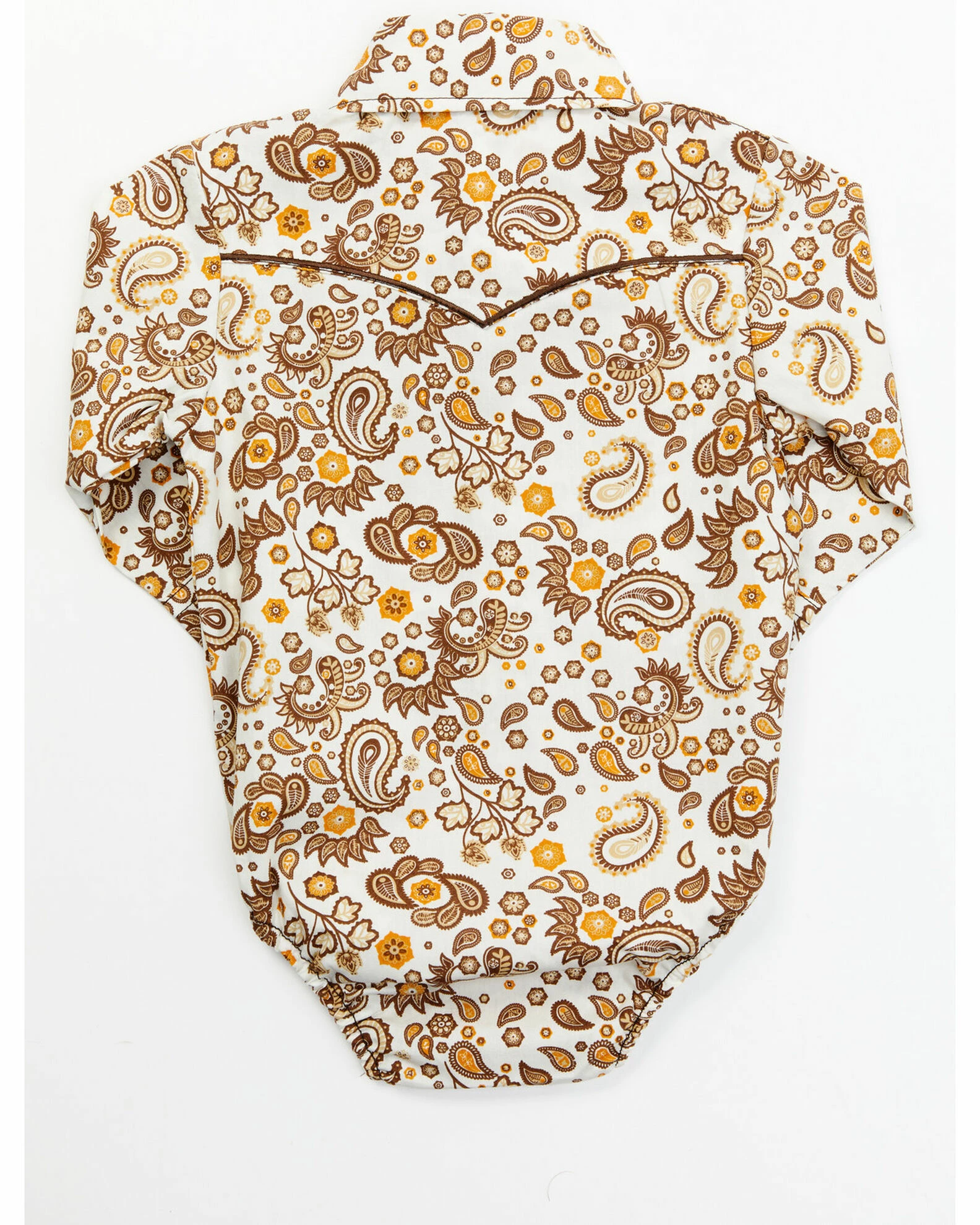Cowboy Hardware Boys' Paisley Print Long Sleeve Snap Western Shirt Onsie - Infant For Infant-Boys' Cream 4 Cowboy Hardware Boys' Paisley Print Long Sleeve Snap Western Shirt Onsie - Infant For Infant-Boys' Cream - Image 3