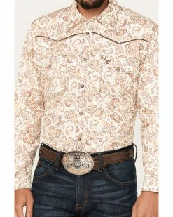 Cowboy Hardware Men's Paisley Print Snap Western Shirt  Cream -Cowboy Hardware Shop 2000378797 110 P3