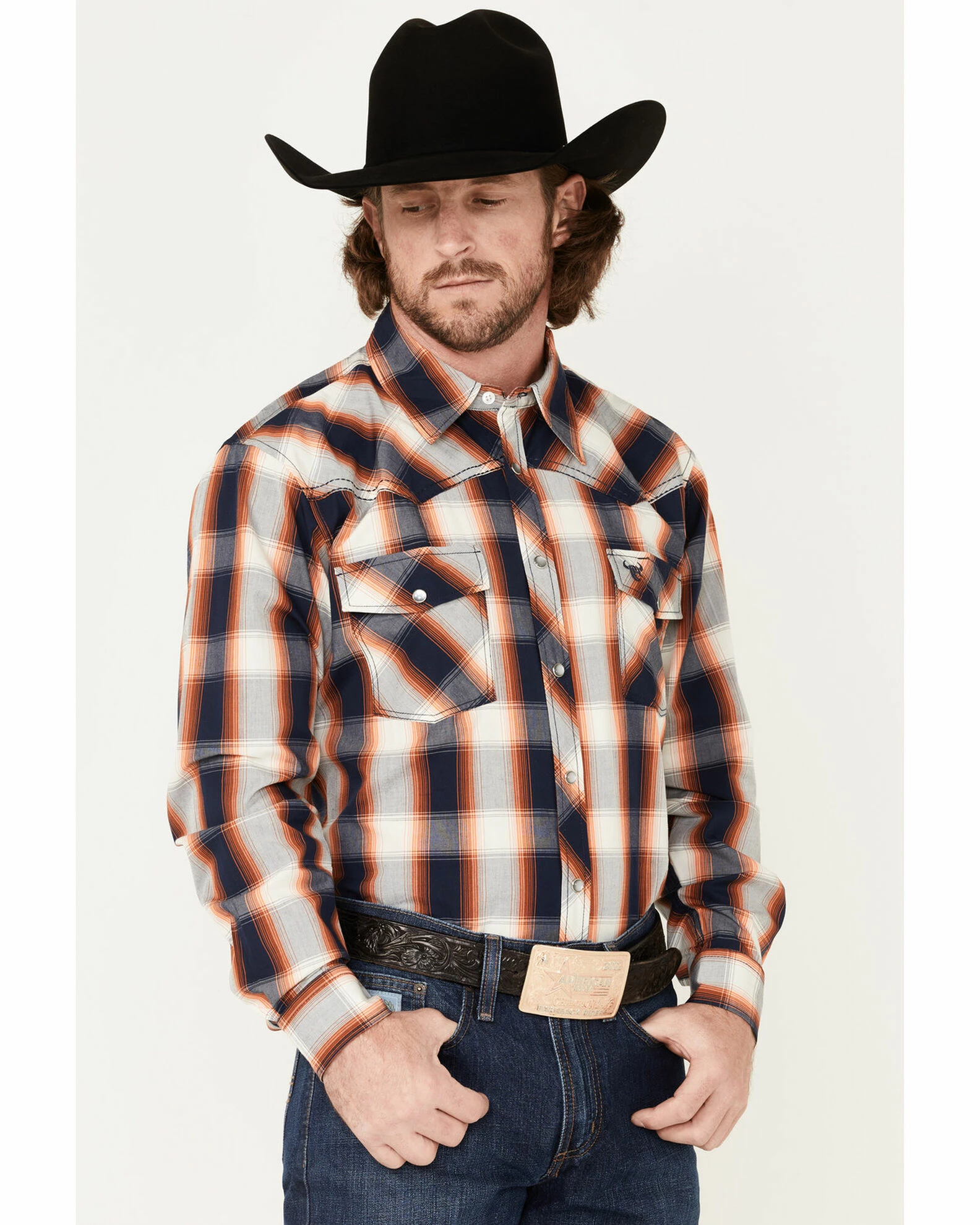 Cowboy Hardware Men's Hombre Large Plaid Snap Western Shirt 4 Cowboy Hardware Men's Hombre Large Plaid Snap Western Shirt - Image 2