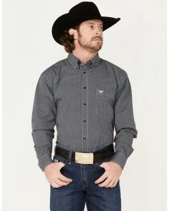Cowboy Hardware Men's Wavy Square Geo Print Button-Down Western Shirt  -Cowboy Hardware Shop 2000378800 410 P2