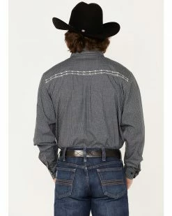 Cowboy Hardware Men's Wavy Square Geo Print Button-Down Western Shirt  -Cowboy Hardware Shop 2000378800 410 P4