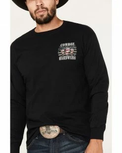 Cowboy Hardware Men's Triple Flag Skull Graphic T-Shirt  -Cowboy Hardware Shop 2000378801 001 P3