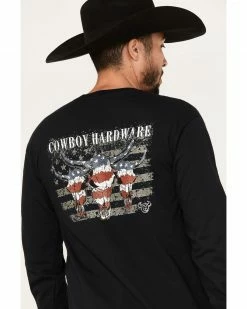 Cowboy Hardware Men's Triple Flag Skull Graphic T-Shirt  -Cowboy Hardware Shop 2000378801 001 P4