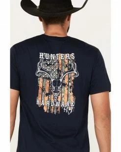 Cowboy Hardware Men's Hunters Steerhead Skull Flag Graphic T-Shirt  -Cowboy Hardware Shop 2000378804 410 P4