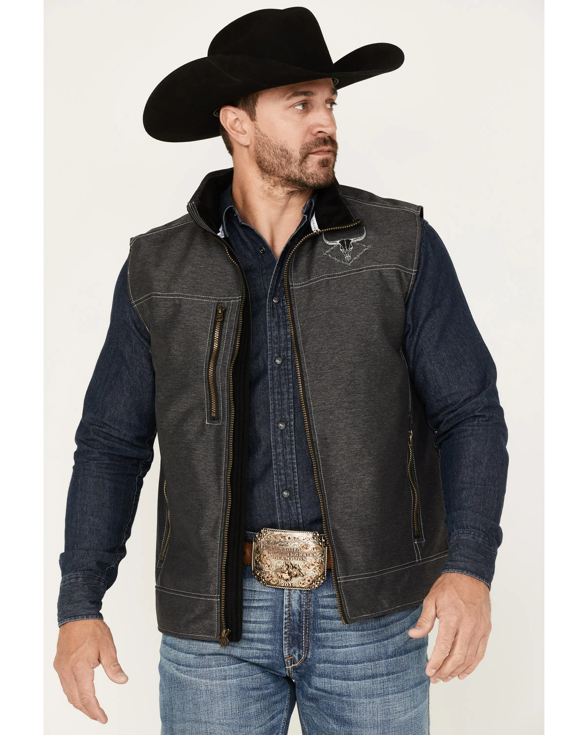 Cowboy Hardware Men's Logo Embroidered Woodsman Tech Vest Black 6 Cowboy Hardware Men's Logo Embroidered Woodsman Tech Vest Black - Image 5