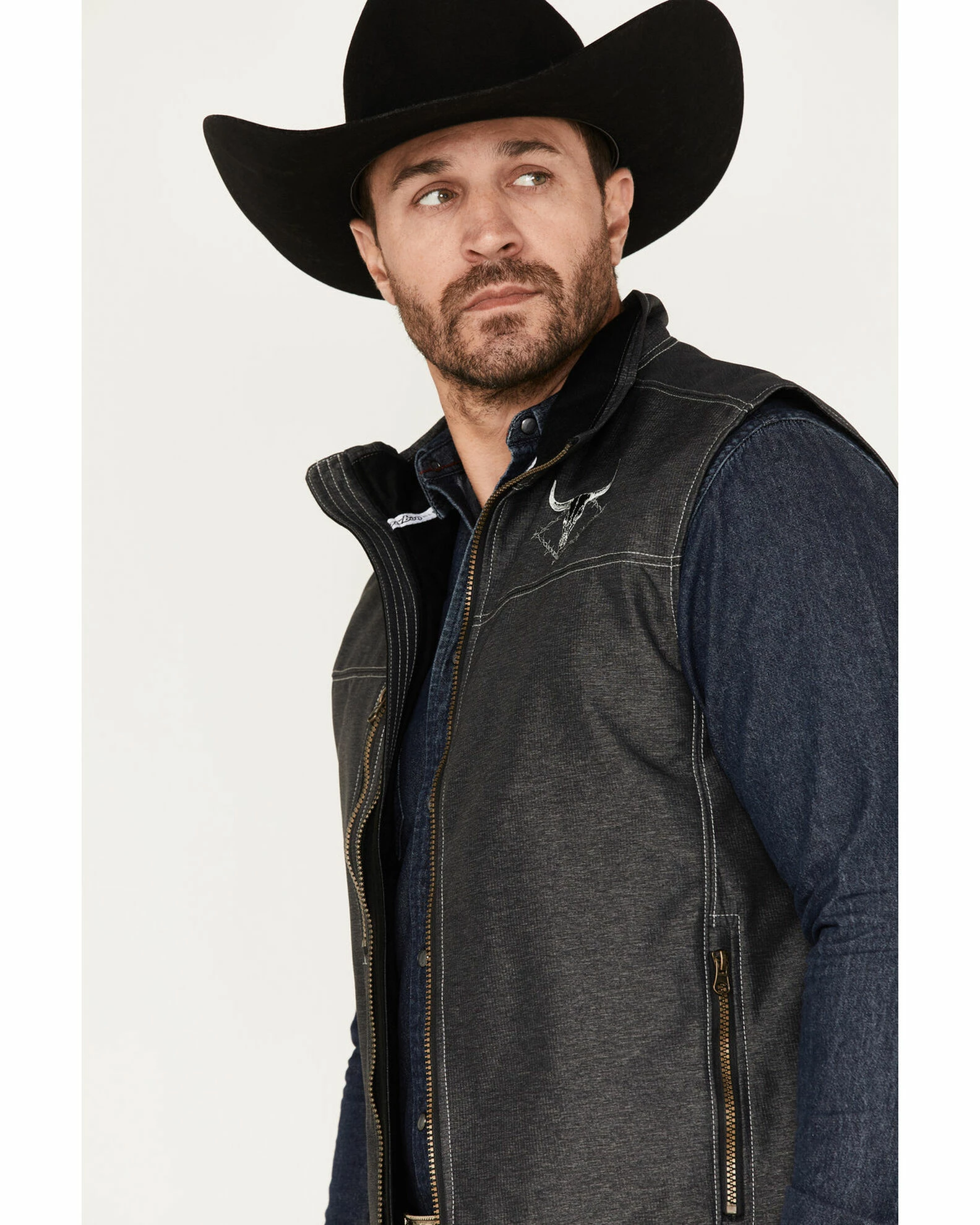 Cowboy Hardware Men's Logo Embroidered Woodsman Tech Vest Black 3 Cowboy Hardware Men's Logo Embroidered Woodsman Tech Vest Black - Image 2