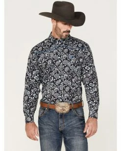 Cowboy Hardware Men's Paisley Print Snap Western Shirt  Black -Cowboy Hardware Shop 2000378810 001 P1 1