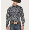 Cowboy Hardware Men's Paisley Print Snap Western Shirt  Black -Cowboy Hardware Shop 2000378810 001 P1