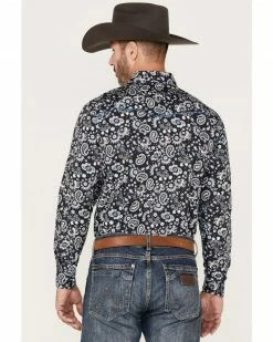 Cowboy Hardware Men's Paisley Print Snap Western Shirt  Black -Cowboy Hardware Shop 2000378810 001 P4