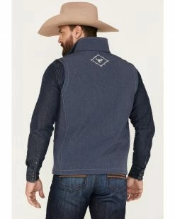 Cowboy Hardware Barbed Diamond Zip Vest For Men's Blue -Cowboy Hardware Shop 2000378813 400 P4