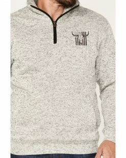 Cowboy Hardware Men's 1/4 Zip Flag Skull Fleece Cadet Sweatshirt Oatmeal 9 Cowboy Hardware Men's 1/4 Zip Flag Skull Fleece Cadet Sweatshirt Oatmeal -Cowboy Hardware Shop 2000378815 104 P3