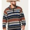 Cowboy Hardware Men's 1/4 Snap Serape Stripe Fleece Cadet Sweatshirt  Orange -Cowboy Hardware Shop 2000378816 800 P1