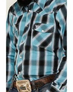 Cowboy Hardware Men's Hombre Large Plaid Long Sleeve Snap Western Shirt Steel 9 Cowboy Hardware Men's Hombre Large Plaid Long Sleeve Snap Western Shirt Steel -Cowboy Hardware Shop 2000378817 060 P3