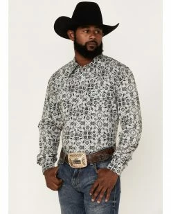 Cowboy Hardware Men's Bandana Print Long Sleeve Snap Shirt Grey 11 Cowboy Hardware Men's Bandana Print Long Sleeve Snap Shirt Grey -Cowboy Hardware Shop 2000378818 020 P1 1