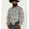 Cowboy Hardware Men's Bandana Print Long Sleeve Snap Shirt Grey -Cowboy Hardware Shop 2000378818 020 P1