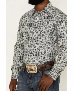 Cowboy Hardware Men's Bandana Print Long Sleeve Snap Shirt Grey 9 Cowboy Hardware Men's Bandana Print Long Sleeve Snap Shirt Grey -Cowboy Hardware Shop 2000378818 020 P3