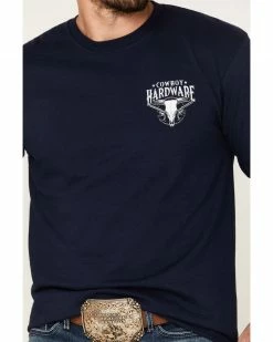Cowboy Hardware Two Guns And Skull Graphic Long Sleeve T-Shirt For Men's Navy -Cowboy Hardware Shop 2000378821 410 P3