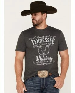 Cowboy Hardware Shop 9 Cowboy Hardware Men's Tennessee Whiskey Skull Western T-Shirt Dark Grey