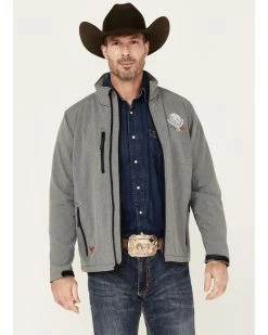 Cowboy Hardware Men's Fuerte Mexico Flag Softshell Jacket Dark Grey