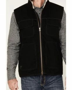 Cowboy Hardware Men's Logo Canvas Solid Workwear Vest Black -Cowboy Hardware Shop 2000378837 001 P3