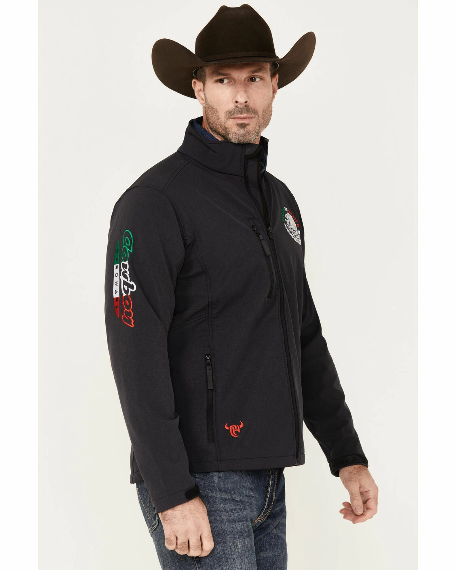 Cowboy Hardware Men's Nacido En Mexico Logo Softshell Jacket Grey 4 Cowboy Hardware Men's Nacido En Mexico Logo Softshell Jacket Grey - Image 2