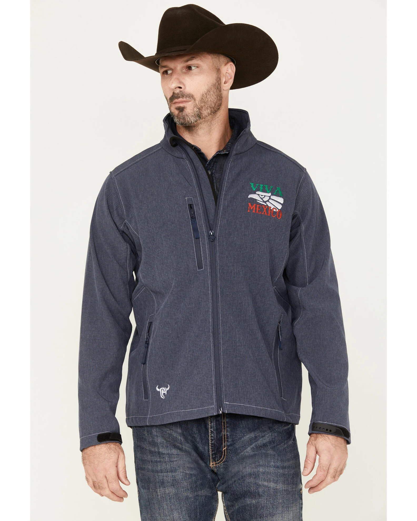Cowboy Hardware Men's Viva Mexico Softshell Jacket Blue 2 Cowboy Hardware Men's Viva Mexico Softshell Jacket Blue