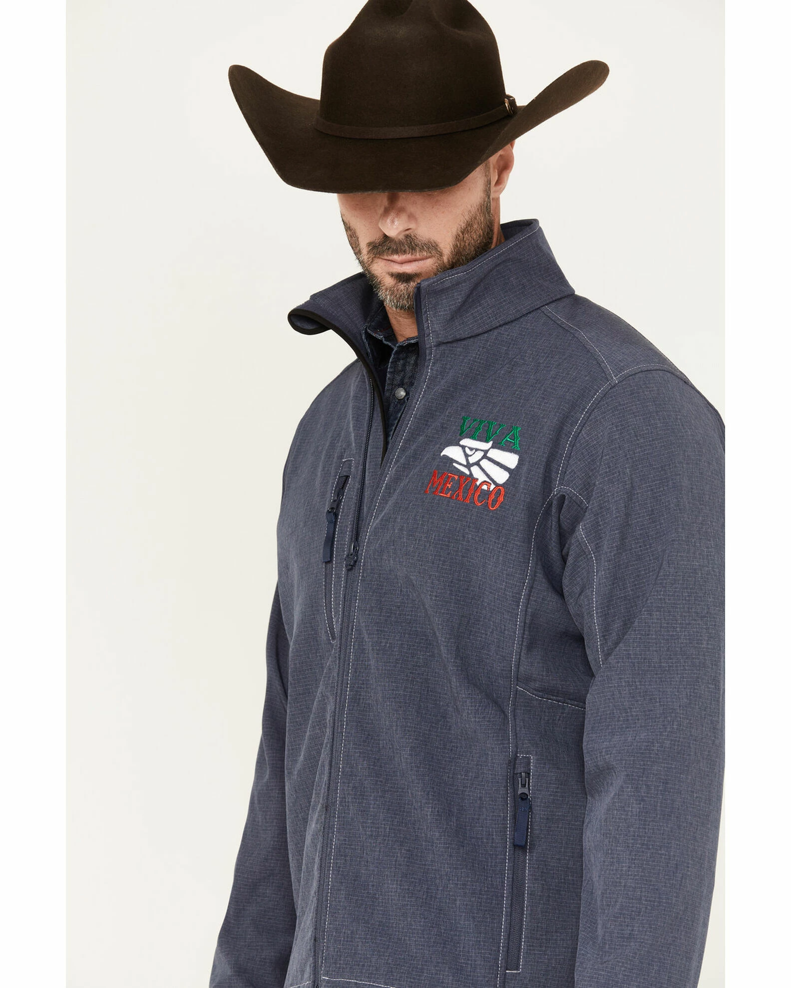 Cowboy Hardware Men's Viva Mexico Softshell Jacket Blue 3 Cowboy Hardware Men's Viva Mexico Softshell Jacket Blue - Image 2