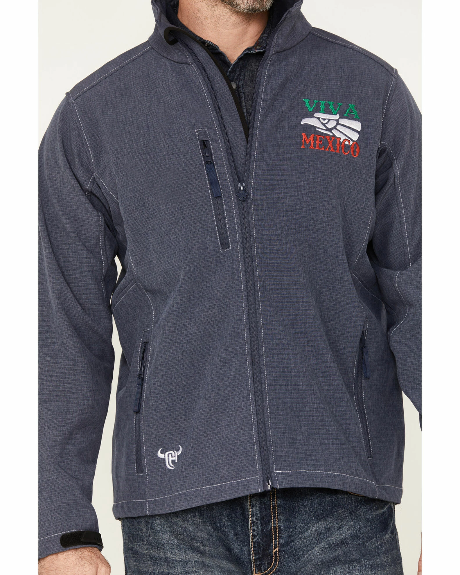 Cowboy Hardware Men's Viva Mexico Softshell Jacket Blue 4 Cowboy Hardware Men's Viva Mexico Softshell Jacket Blue - Image 3