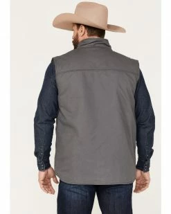 Cowboy Hardware Men's Ranch Canvas Berber Sherpa Lined Vest Charcoal -Cowboy Hardware Shop 2000378846 022 P4