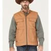 Cowboy Hardware Men's Ranch Canvas Berber Sherpa-Lined Vest Camel